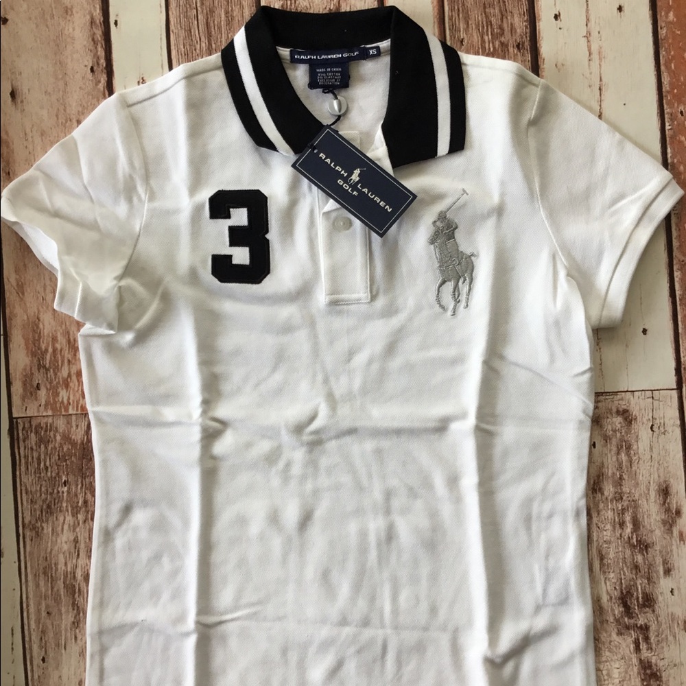 Ralph Lauren Golf Polo XS White Black